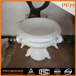 Hot Sale Marble Finished Marble Big Garden Flower Pots, White Marble Flower Pots