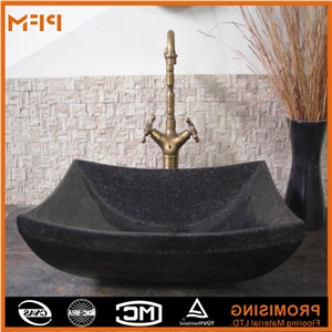 Hot Selling Black Marble Stone Basin, Square Marble Stone Vessel, Bathroom Marble Stone Sink