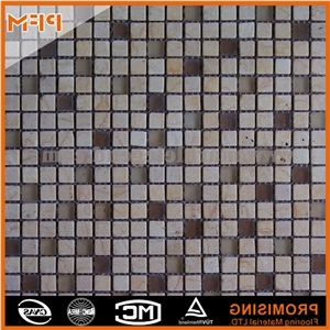 Hotsale 25x25 Glass with Stone Mosaic Tiles & Slabs for Pools,Kitchen,Bathroom 23x23mm,48x48mm