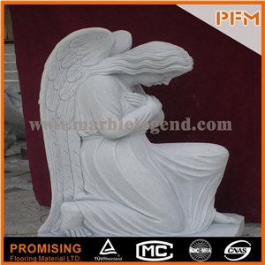 Hunan White Marble Heart Angel Statues with Cheap Price