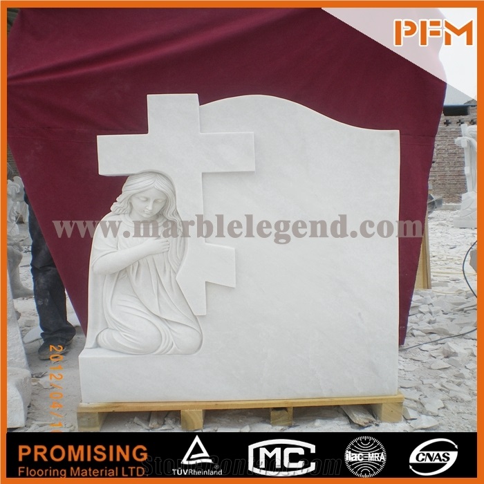 Hunan White Marble Heart Angel Statues with Cheap Price