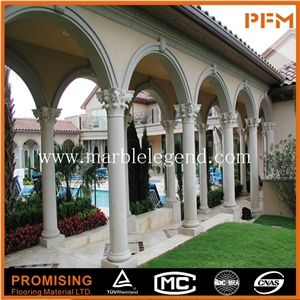 Interior and Outdoor Decorative Roman Carved White Marble Pillar,Stone Column,Natural Marble Column at Factory Prices