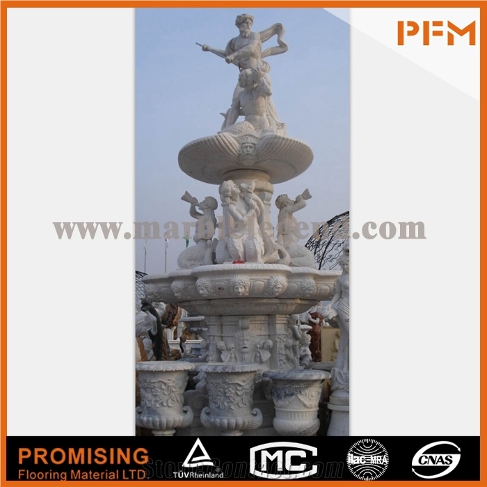 Large White Marble Material Garden Fountain, Beautiful Water with Three Layers