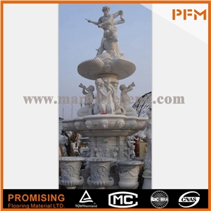 Large White Marble Material Garden Fountain, Beautiful Water with Three Layers