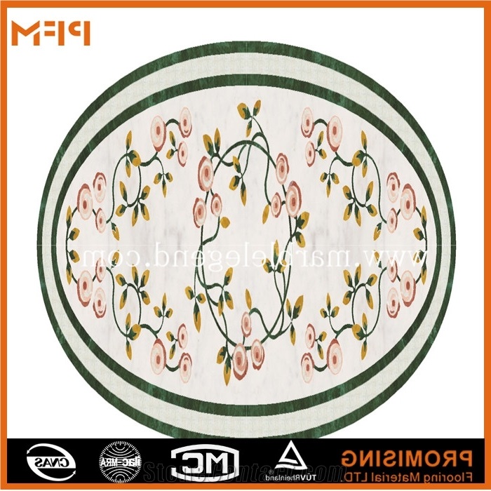 Lobby Marble Medallion, Marble Inlay Flooring,Marble Hotel Lobby Flooring, Dark Emperador/Golden Year/Rosso Verona/Crema Marfil/Honey Onyx/Onyx Green/India Green/Lapis/Ariston Marble Medallion