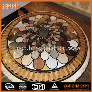 Lobby Marble Medallion, Marble Inlay Flooring,Marble Hotel Lobby Flooring, Dark Emperador/Golden Year/Rosso Verona/Crema Marfil/Honey Onyx/Onyx Green/India Green/Lapis/Ariston Marble Medallion