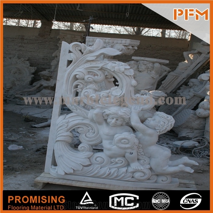 Lovely Children Garden Statues and Sculpture Marble Child Sculpture, Hunan White Marble Statues