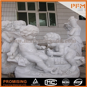 Lovely Children Garden Statues and Sculpture Marble Child Sculpture, Hunan White Marble Statues