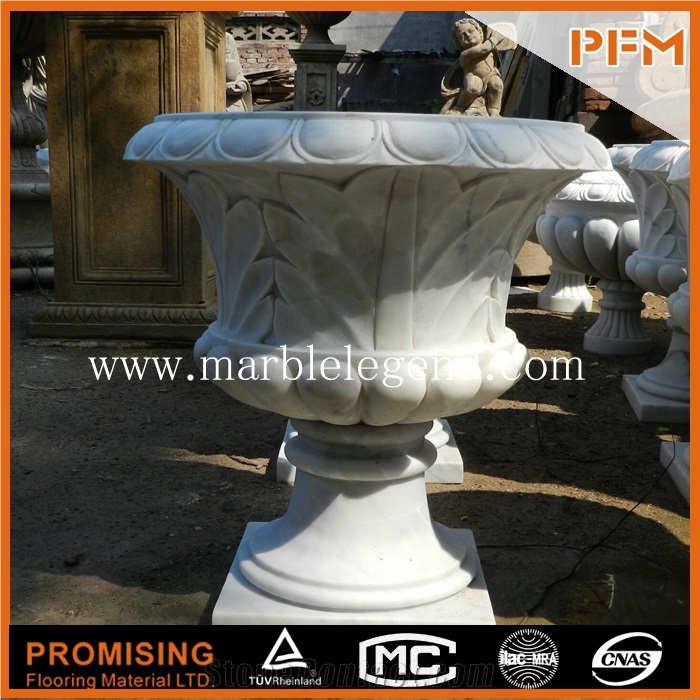 Marble Garden Flower Pot,Marble Handicraft Flower Pot