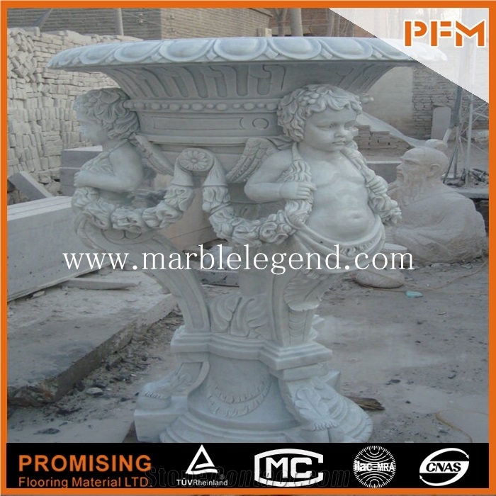 Marble Garden Flower Pot,Marble Handicraft Flower Pot