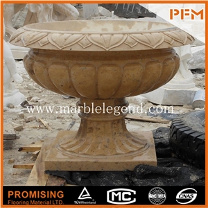Marble Garden Flower Pot,Marble Handicraft Flower Pot