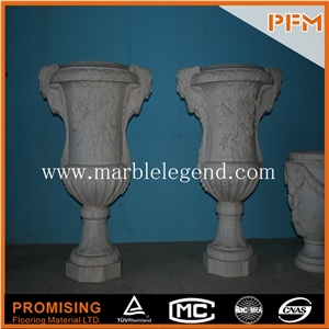 Marble Garden Flower Pot,Marble Handicraft Flower Pot