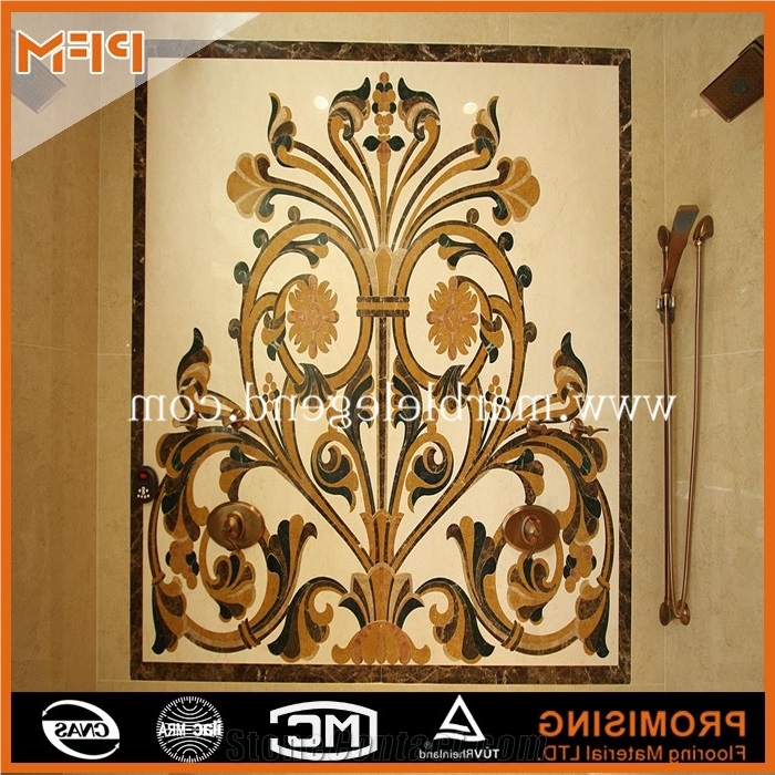 Marble Inlay Flooring Design ,Polished Marble Flooring Tile Marble Inlay Flooring Design, Dark Emperador/Golden Year/Rosso Verona/Crema Marfil/Honey Onyx/Onyx Green/India Green Marble Medallion