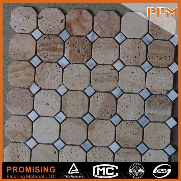 Muti-Size Foshan Atpalas Factory Wholesale Price for Self- Adhesive Brown Travertine Mosaic Popular