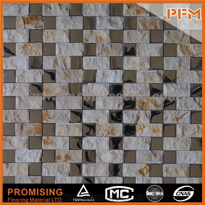 Muti-Size Foshan Atpalas Factory Wholesale Price for Self- Adhesive Brown Travertine Mosaic Popular