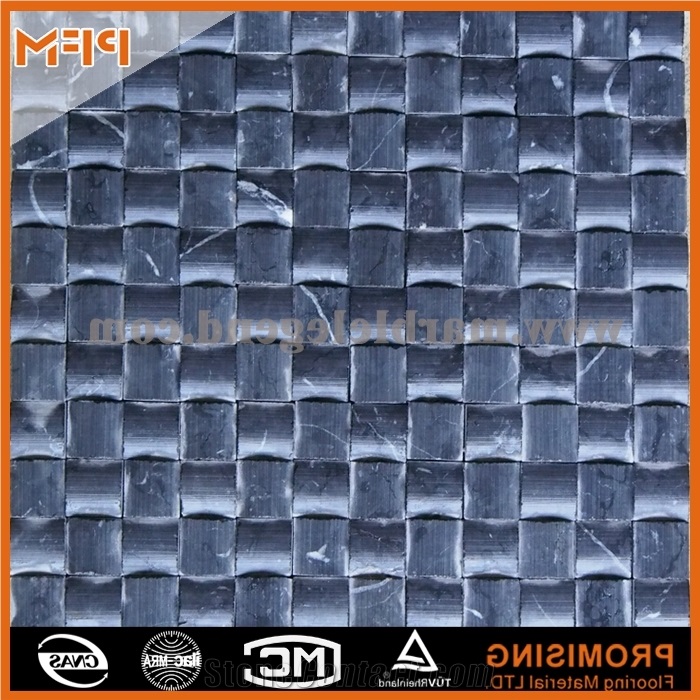Natural Stone China Marquina Marble Mosaic Tiles with Cheap Price,Modern Stone Mosaic Tile for External Wall