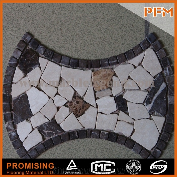 New Design Stone Mosaic Made in China Decoration Background Wall Mosaic Tile 300x300 Square Orange Glass Stone Mosaic