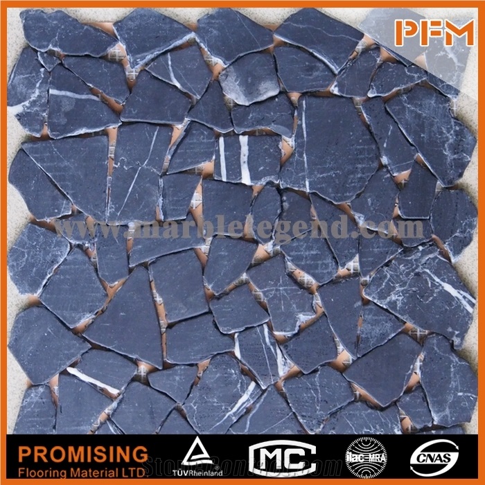 Popular China Grey Travertine Mosaic Tiles Decorative Glass