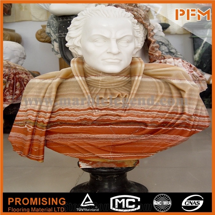 Red Jade and Hunan White Marble Sculptured Statue /Western/European Customized Figure Human/ Hand Carving/