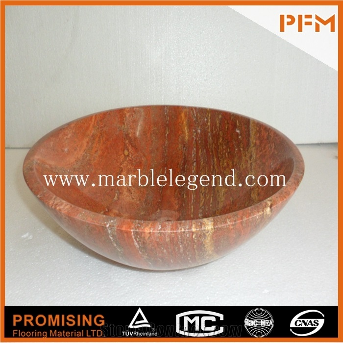 Red Travertine Sink,Stone Basin,Various Models Factory Directly Red Travertine Sink Round Wash Basin