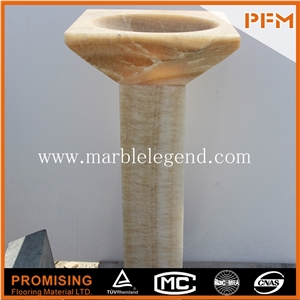 Royal Hosiptal Interiror Design Decoration Perfect Stone Art Pedestal Basin,Natural Stone Counter and Basin for Bathroom , Hotel Pedestal Sink