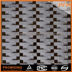 Stone Mosaic Quadrate & Curved Hot Sale Paving Natural Stone Beige Travertine Mosaic for Sale