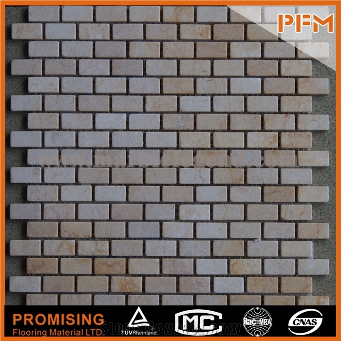 Stone Mosaic Quadrate & Curved Hot Sale Paving Natural Stone Beige Travertine Mosaic for Sale