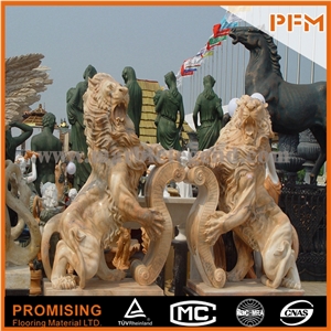 Sunset Red Marble Lovely Sculptured Statue, Western & European Customized Figure Human & Animal, Hand Carving for Outdoor & Garden