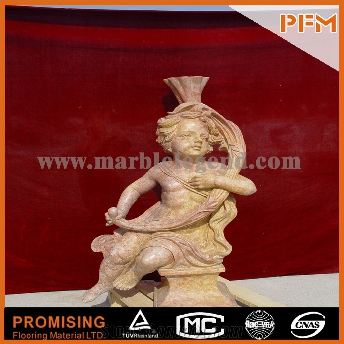 Sunset Red Marble Sculptured Statue, Western & European Customized Figure Human, Animal, Hand Carving for Outdoor & Garden