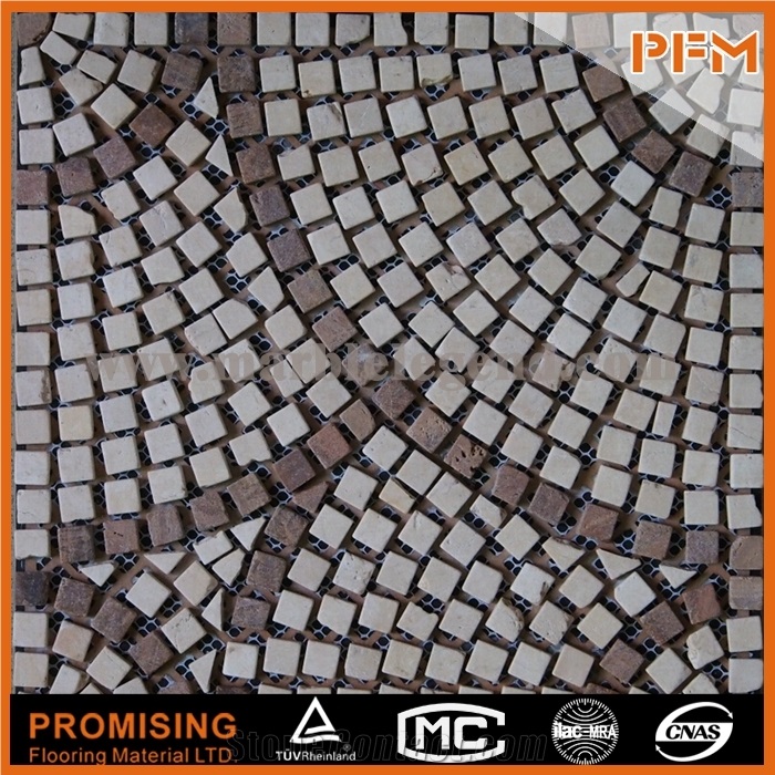 Transparent Glass Blend Stone Multicolor Mosaic,Black and Grey Natural Stone Mosaic, Rhombus Stone Mosaic