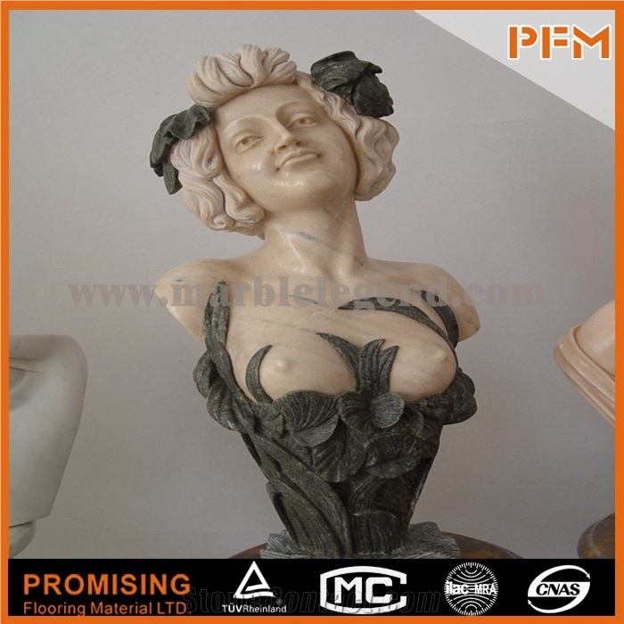 Verde Xiropotamos Marble Bust, Green Marble Sculpture & Statue