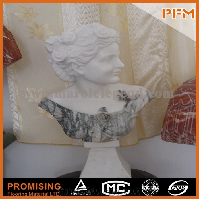 Verde Xiropotamos Marble Bust, Green Marble Sculpture & Statue