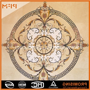 Waterjet Marble Tiles Design Floor Pattern,Natural Marble Flooring Design, Dark Emperador/Golden Year/Rosso Verona/Crema Marfil/Honey Onyx/Onyx Green/India Green Marble Medallion
