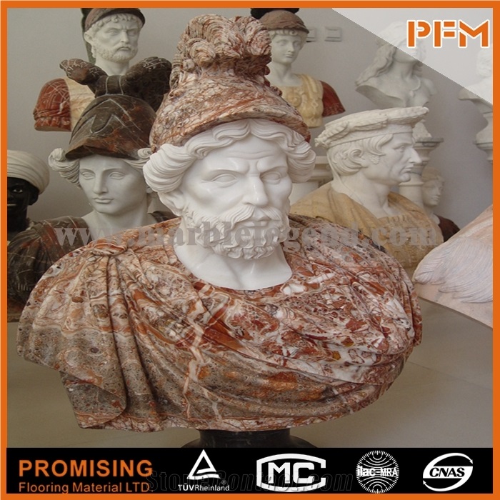 White and Red Jade Marble/ Bust Sculptured Statue /Western/European Customized Figure Human/ Hand Carving
