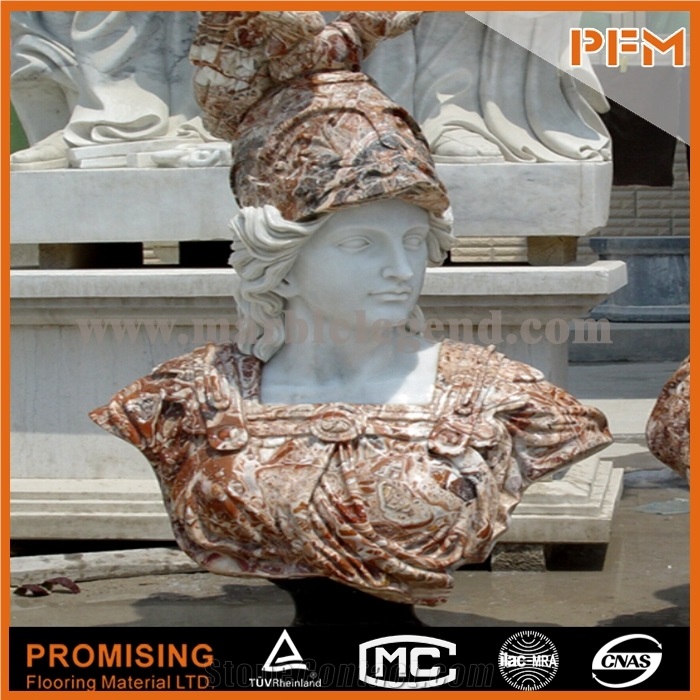 White and Red Jade Marble/ Bust Sculptured Statue /Western/European Customized Figure Human/ Hand Carving