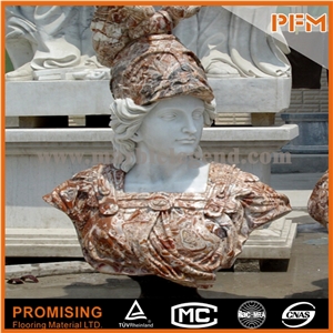 White and Red Jade Marble/ Bust Sculptured Statue /Western/European Customized Figure Human/ Hand Carving