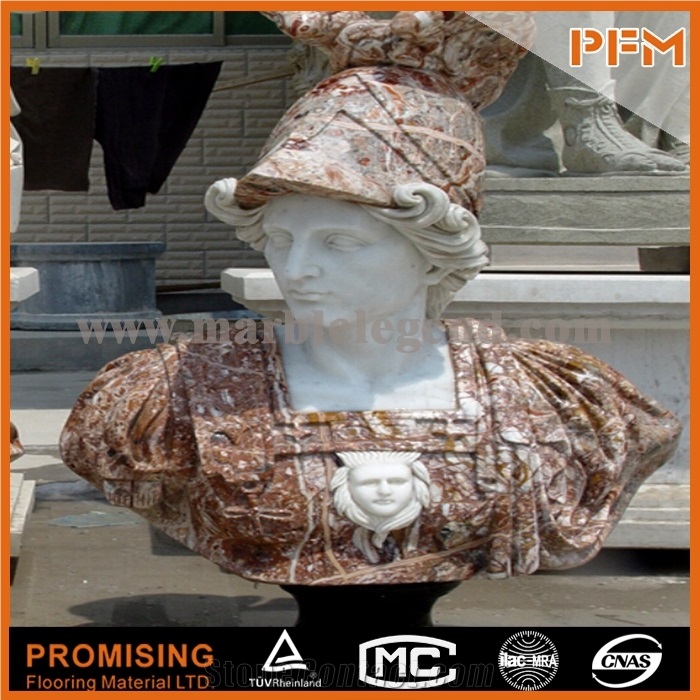 White and Red Jade Marble/ Bust Sculptured Statue /Western/European Customized Figure Human/ Hand Carving