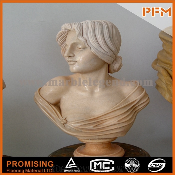 White and Yellow Marble /Bust Sculptured Statue /Western/European Customized Figure Human/ Hand Carving