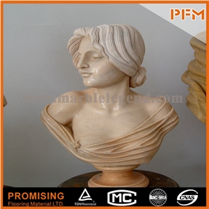 White and Yellow Marble /Bust Sculptured Statue /Western/European Customized Figure Human/ Hand Carving