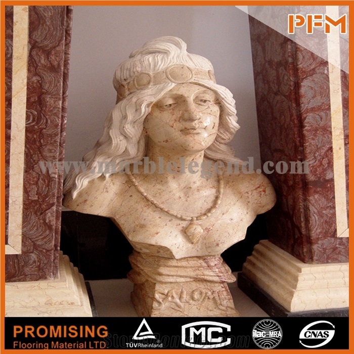 White and Yellow Marble /Bust Sculptured Statue /Western/European Customized Figure Human/ Hand Carving