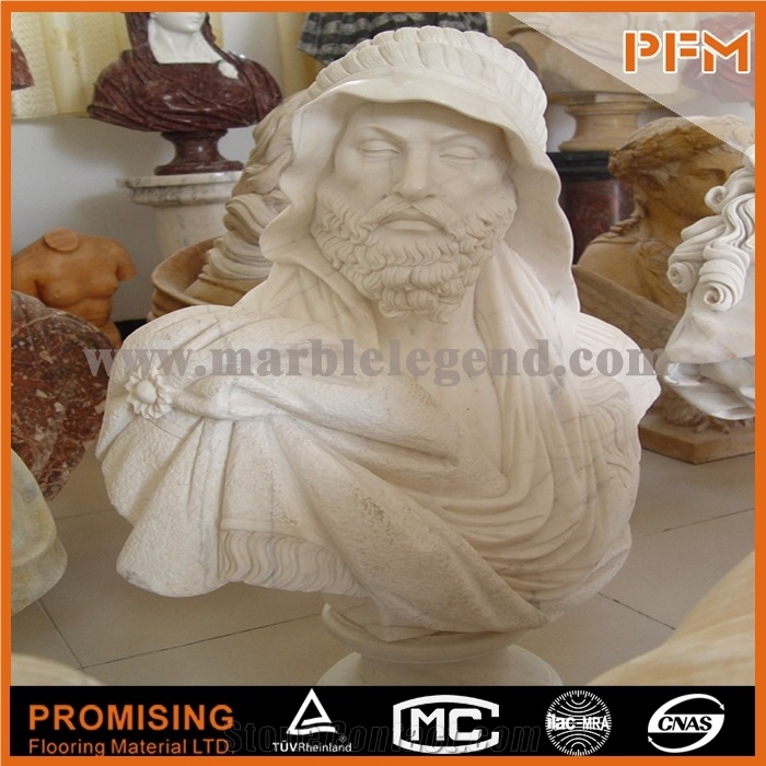 White Marble Bust Sculptured Statue /Western/European Customized Figure Humanl/ Hand Carving