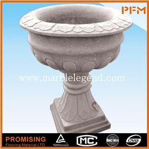 White Marble Garden Flower Pot