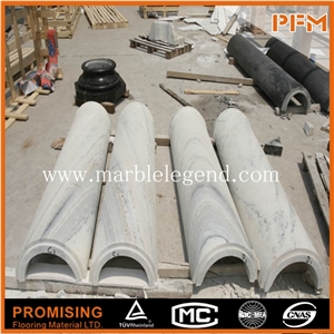 White Marble Pillar/Column for Hall with Hand Carved