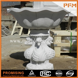 White Marble Stone Vase,Stone Flower Pot Garden Planter