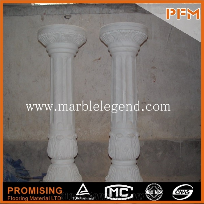 White Roman Pillar Design Decoration Marble Column