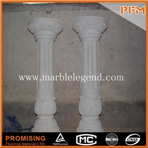 White Roman Pillar Design Decoration Marble Column