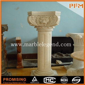 White Roman Pillar Design Decoration Marble Column