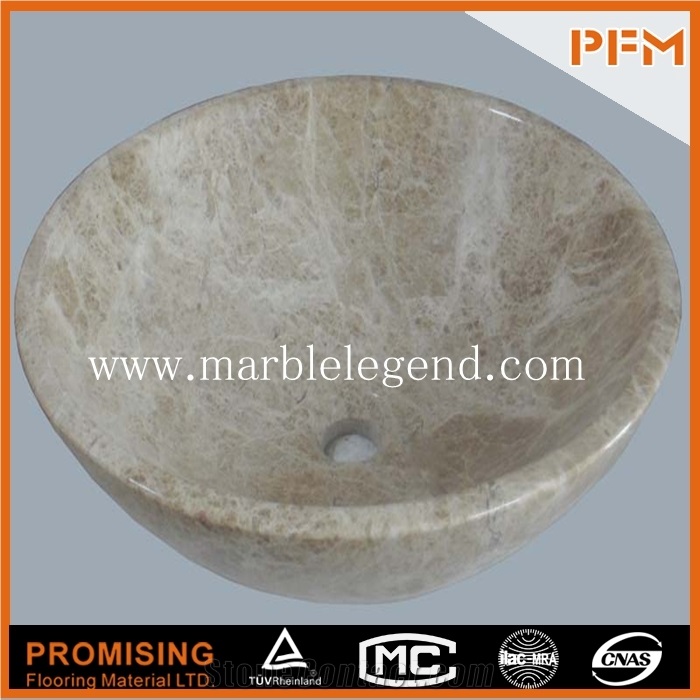 Yellow Marble Circle Sink,Yellow Wooden Marble Round Shaped Vessel Sink