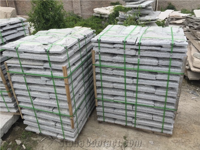 G682 Mushroom Stone for Wall Cladding, Yellow Granite Mushroom Stone Wall Panel