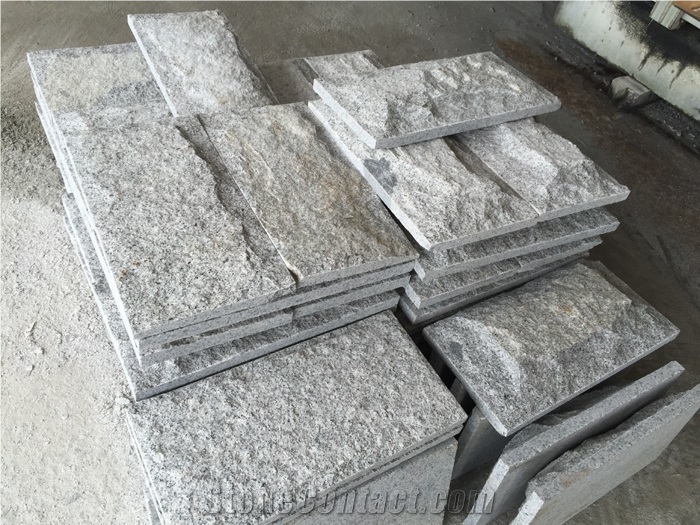 G682 Mushroom Stone for Wall Cladding, Yellow Granite Mushroom Stone Wall Panel